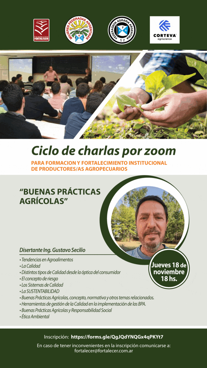 Ciclo de Charlas para formación y fortalecimiento institucional de productores agropecuarios